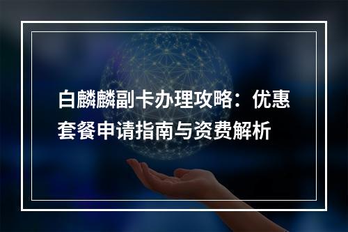 白麟麟副卡办理攻略：优惠套餐申请指南与资费解析