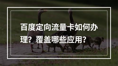 百度定向流量卡如何办理？覆盖哪些应用？