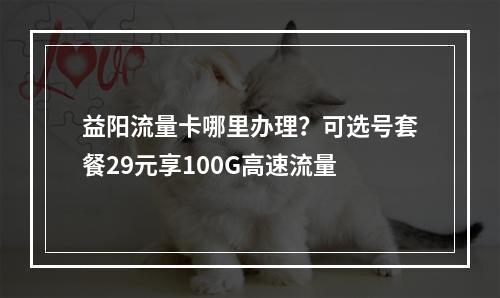 益阳流量卡哪里办理？可选号套餐29元享100G高速流量