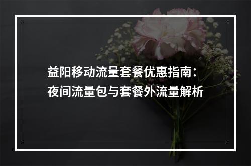 益阳移动流量套餐优惠指南：夜间流量包与套餐外流量解析