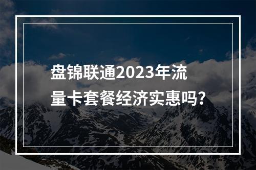 盘锦联通2023年流量卡套餐经济实惠吗？