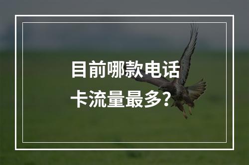 目前哪款电话卡流量最多？