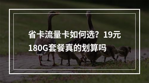 省卡流量卡如何选？19元180G套餐真的划算吗