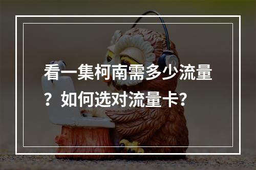看一集柯南需多少流量？如何选对流量卡？