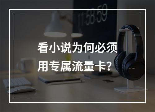 看小说为何必须用专属流量卡？