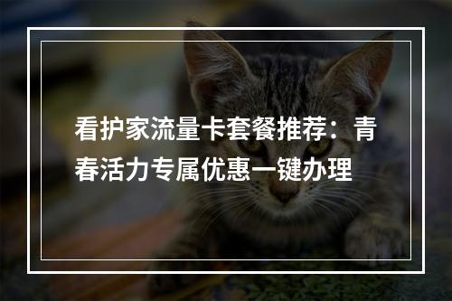 看护家流量卡套餐推荐：青春活力专属优惠一键办理