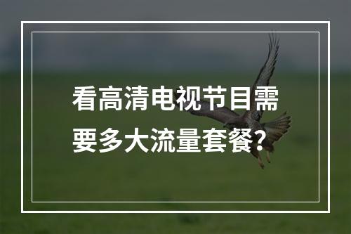 看高清电视节目需要多大流量套餐？