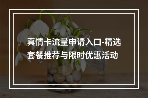 真情卡流量申请入口-精选套餐推荐与限时优惠活动