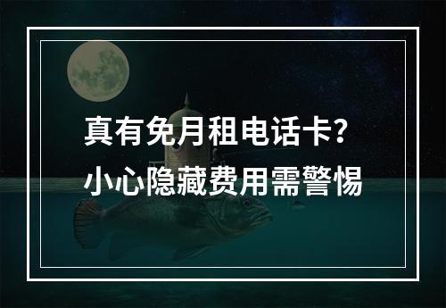 真有免月租电话卡？小心隐藏费用需警惕