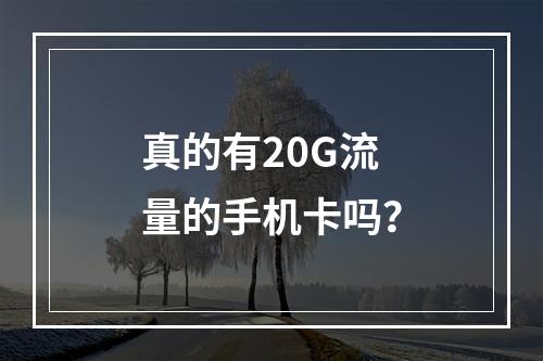 真的有20G流量的手机卡吗？