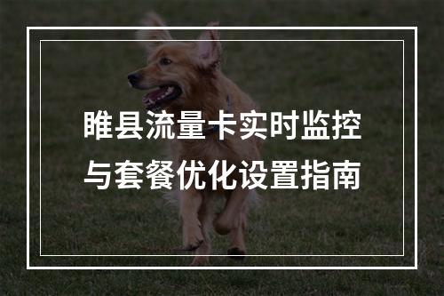 睢县流量卡实时监控与套餐优化设置指南