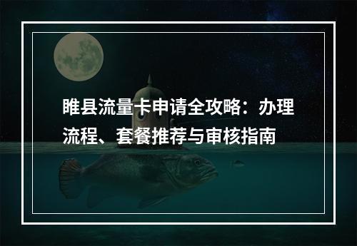 睢县流量卡申请全攻略：办理流程、套餐推荐与审核指南