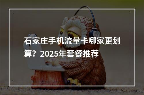 石家庄手机流量卡哪家更划算？2025年套餐推荐