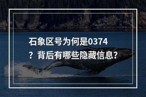 石象区号为何是0374？背后有哪些隐藏信息？