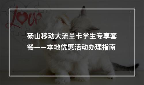砀山移动大流量卡学生专享套餐——本地优惠活动办理指南