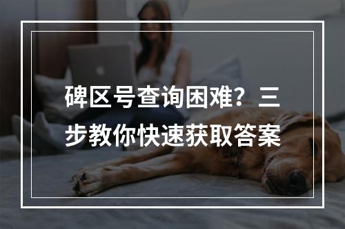 碑区号查询困难？三步教你快速获取答案