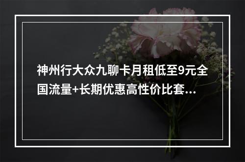 神州行大众九聊卡月租低至9元全国流量+长期优惠高性价比套餐