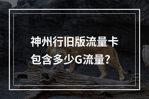 神州行旧版流量卡包含多少G流量？