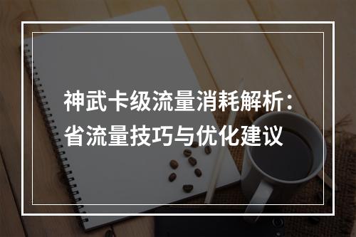 神武卡级流量消耗解析：省流量技巧与优化建议
