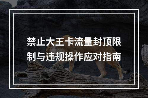 禁止大王卡流量封顶限制与违规操作应对指南