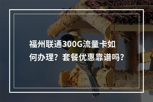 福州联通300G流量卡如何办理？套餐优惠靠谱吗？