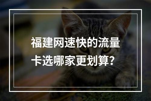 福建网速快的流量卡选哪家更划算？