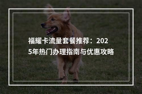 福耀卡流量套餐推荐：2025年热门办理指南与优惠攻略
