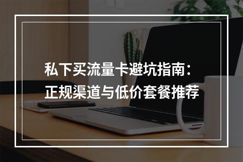私下买流量卡避坑指南：正规渠道与低价套餐推荐