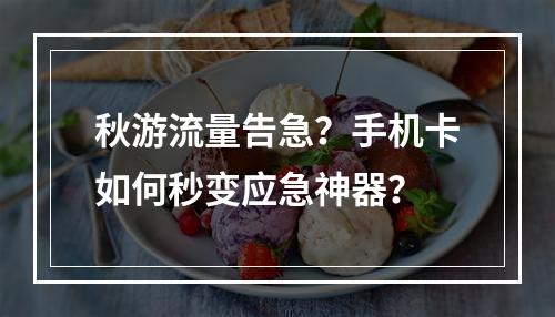 秋游流量告急？手机卡如何秒变应急神器？