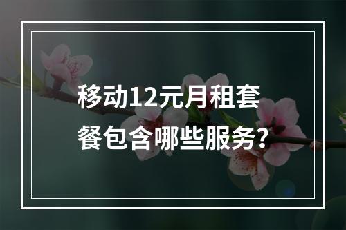 移动12元月租套餐包含哪些服务？