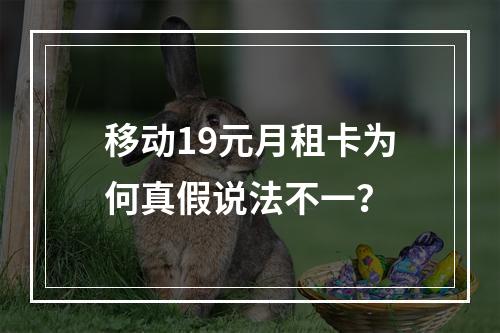 移动19元月租卡为何真假说法不一？