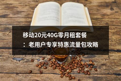移动20元40G零月租套餐：老用户专享特惠流量包攻略