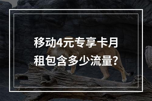 移动4元专享卡月租包含多少流量？