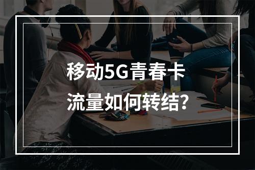 移动5G青春卡流量如何转结？