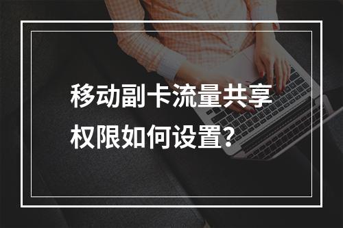 移动副卡流量共享权限如何设置？