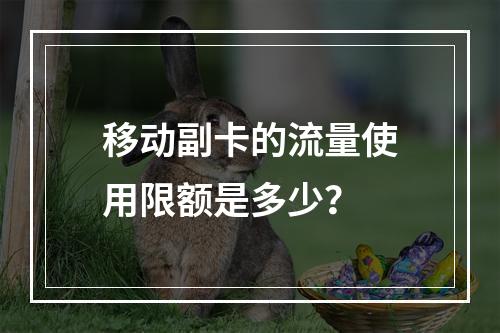 移动副卡的流量使用限额是多少？