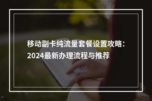 移动副卡纯流量套餐设置攻略：2024最新办理流程与推荐