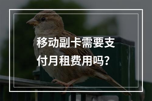 移动副卡需要支付月租费用吗？