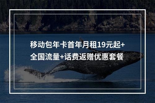 移动包年卡首年月租19元起+全国流量+话费返赠优惠套餐