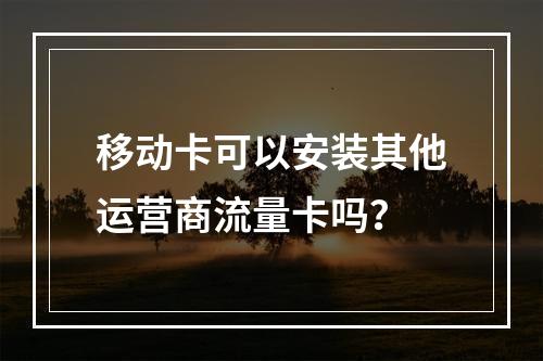 移动卡可以安装其他运营商流量卡吗？
