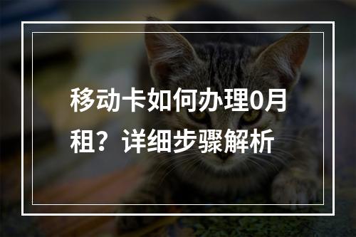 移动卡如何办理0月租？详细步骤解析