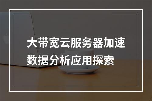大带宽云服务器加速数据分析应用探索