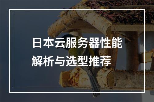 日本云服务器性能解析与选型推荐