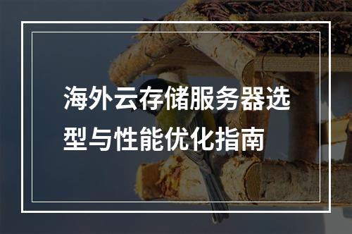 海外云存储服务器选型与性能优化指南