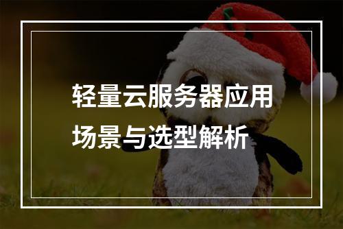 轻量云服务器应用场景与选型解析