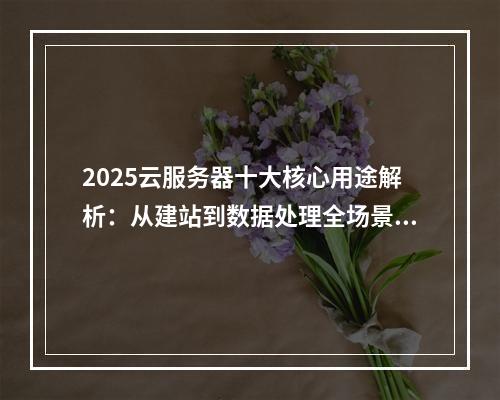 2025云服务器十大核心用途解析：从建站到数据处理全场景应用
