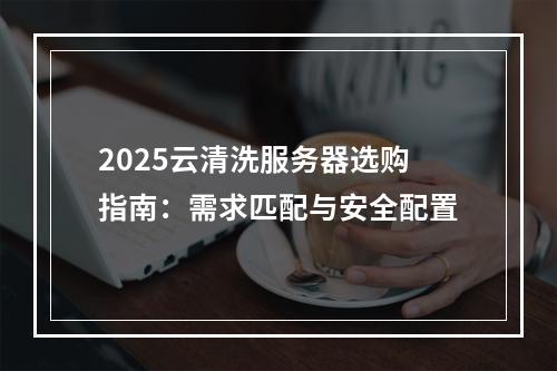 2025云清洗服务器选购指南：需求匹配与安全配置