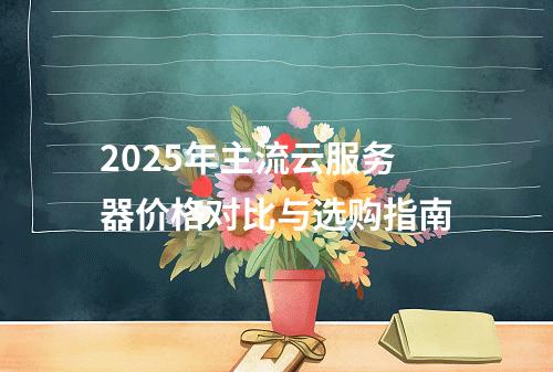 2025年主流云服务器价格对比与选购指南