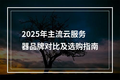 2025年主流云服务器品牌对比及选购指南