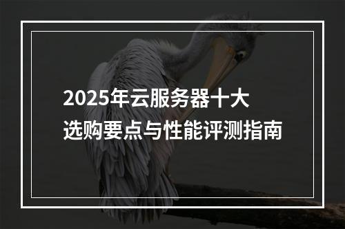 2025年云服务器十大选购要点与性能评测指南
